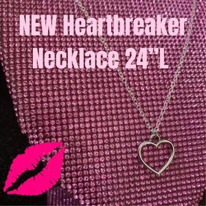 Heart Necklace Open Shape Frame Sterling Silver Dainty minimalistic Gift Jewelry